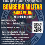 Corpo de Bombeiros Militar de Barra Velha abre inscrição para vaga de estágio remunerado